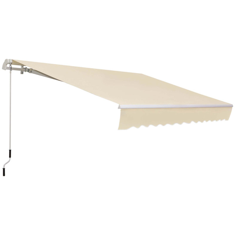 Auvent de patio rétractable, L 141,6 po x P 98,4 po, Couleur unie, Blanc, crème