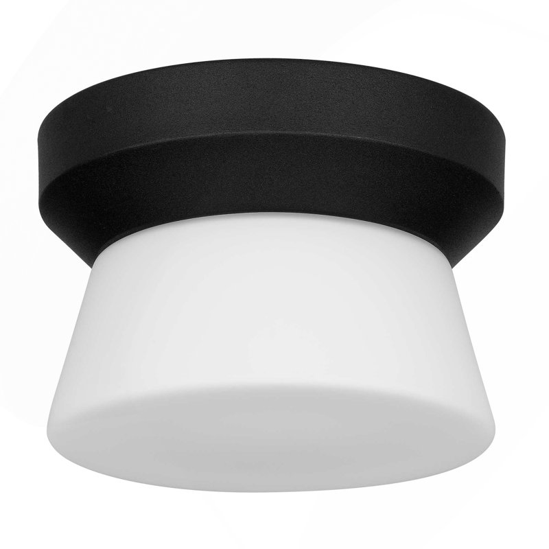 Plafonnier encastré 7 po à DEL noir intégré, H 4,5 po x l 7 po x P 7 po