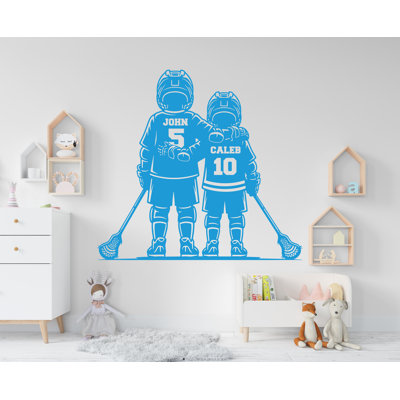 Frère lacrosse, décoration murale, vinyle adhésif sur mesure sport, autocollants de football, passion, art mural lacrosse, autocollants muraux chambre d'enfant