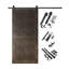 Porte de grange à rayures verticales non assemblée et fini 36 po x 84 po Homacer Ebony-122873178