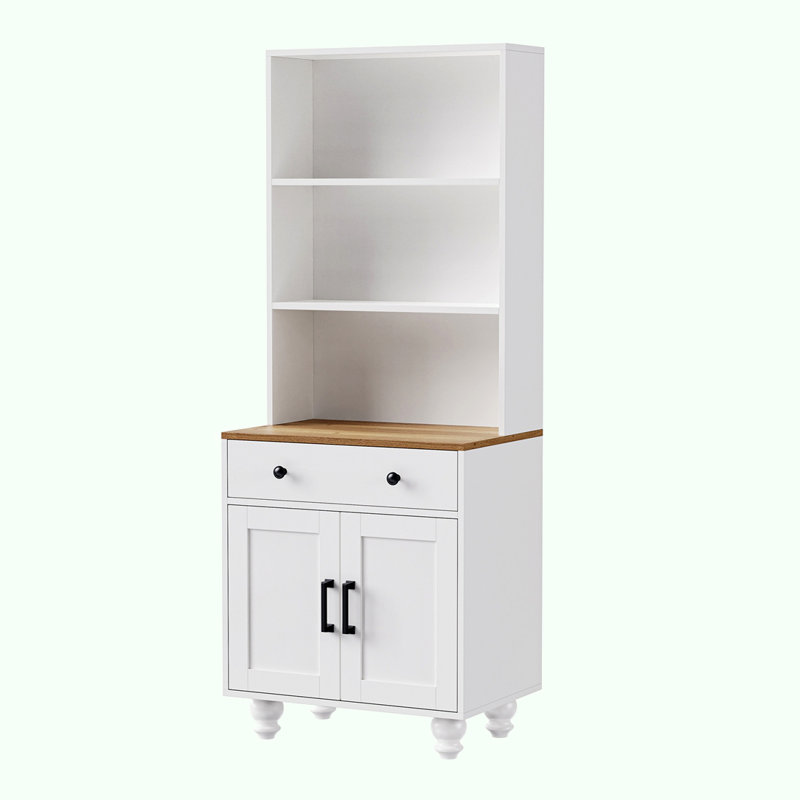 Farmhouse Storage Cabinet, White/Natural
