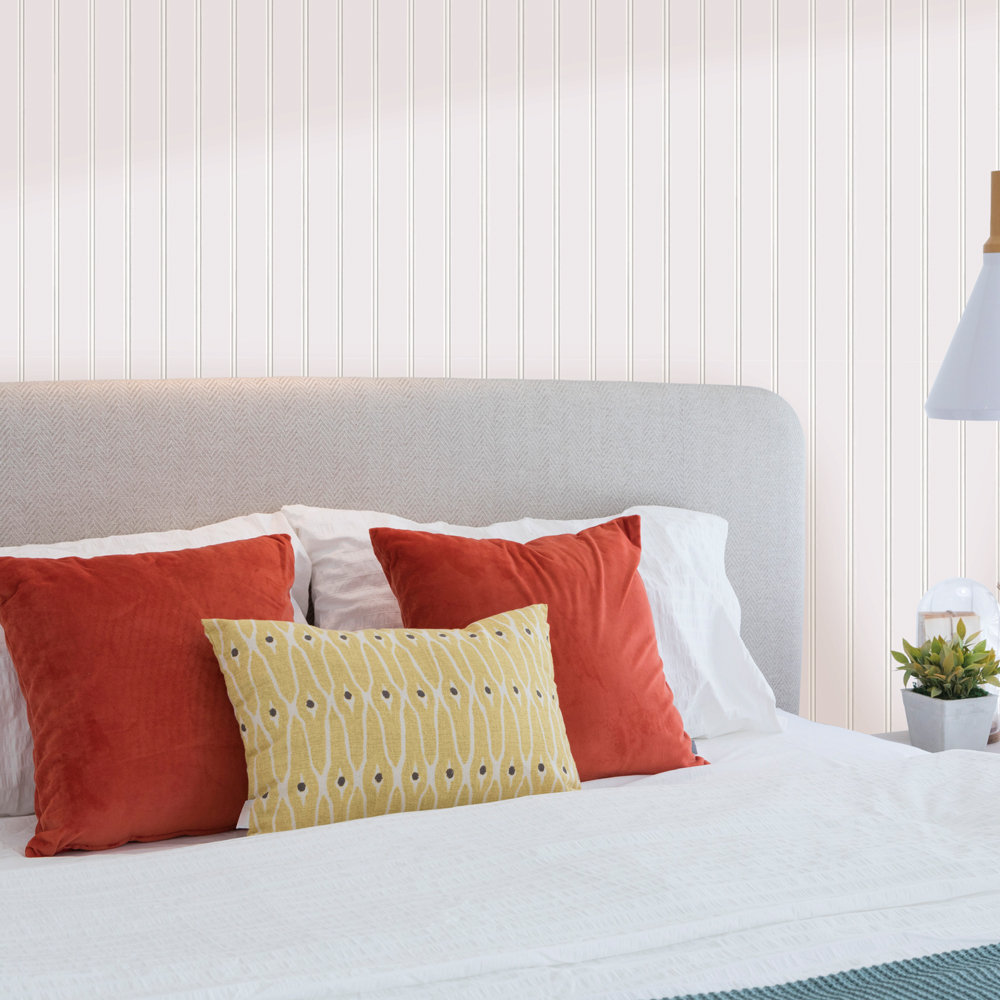 Beadboard Peel and Stick Wallpaper, White