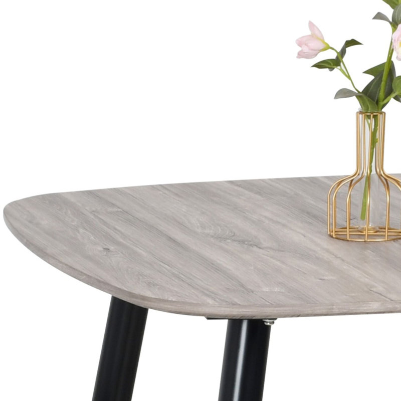 Aspen 3-Piece Casual Dining Set - Square Dining Table & Two Upholstered Diamond Fabric Chairs, Dark Grey, Grey Oak
