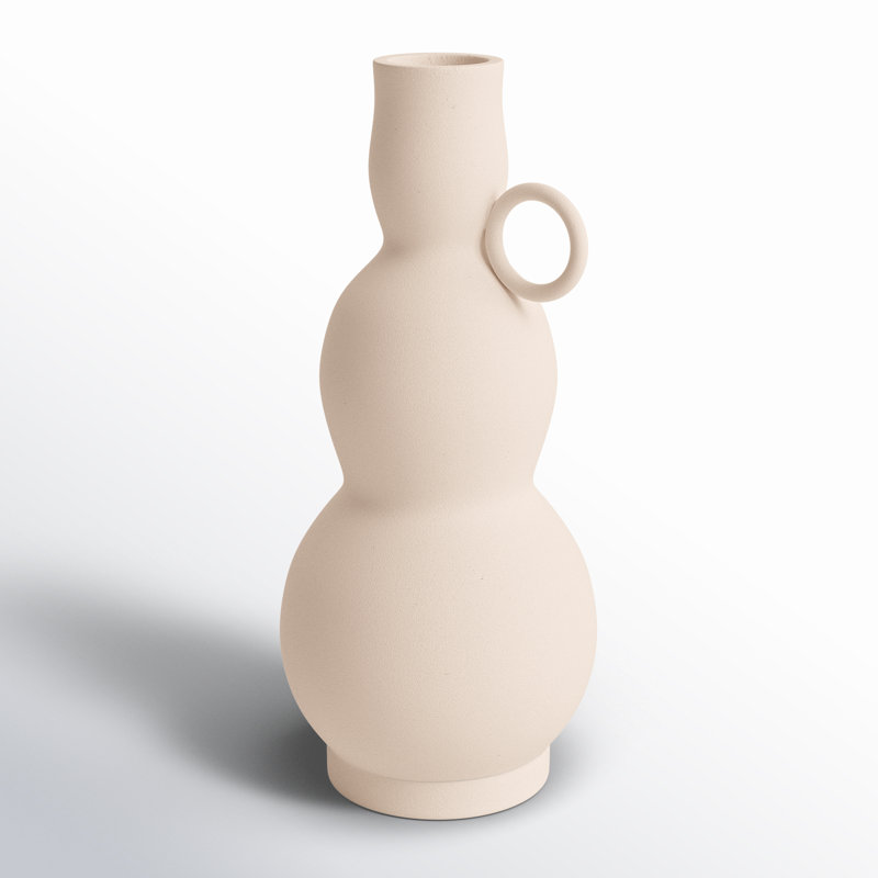 Amali 5_Samosa Vase Terra, H 9,45 po x l 4,15 po x P 4,15 po, Blanc cassé
