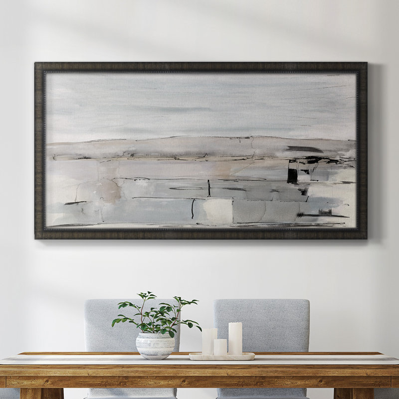 Toile encadrée de qualité supérieure «Faraway Field» - prête à être accrochée, Toile encadrée noire à coins fermés