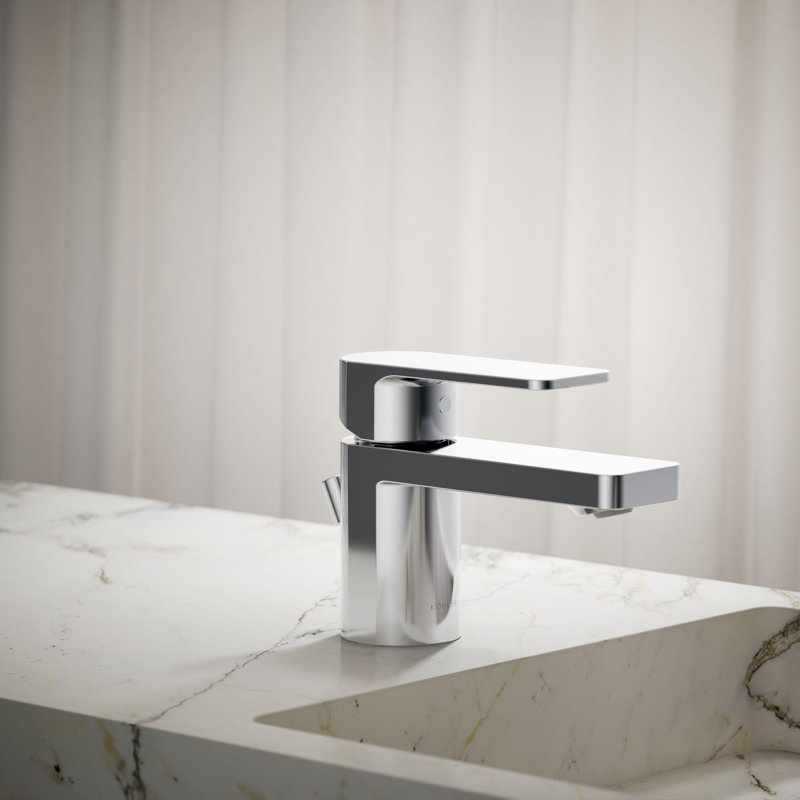 Parallel Single Hole Bathroom Faucet, Polished Chrome