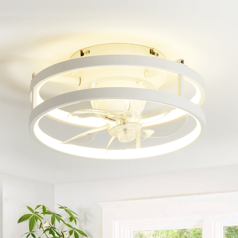 Gurley 13" Oscillating Flush Mount LED Ceiling Fan with Remote