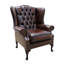 Upholstered Full Grain Leather Wingback Chair-75262735