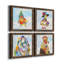 «Groovy Chick and Sky», ensemble de 4 peintures sur toile encadrées-60148061-60148068