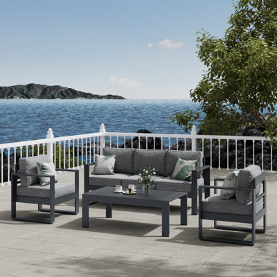 Ensemble de conversation avec canapé et coussins 4 pièces Standalone Product