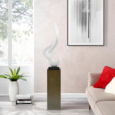 Aj Flame Resin Handmade Floor Sculpture with Base