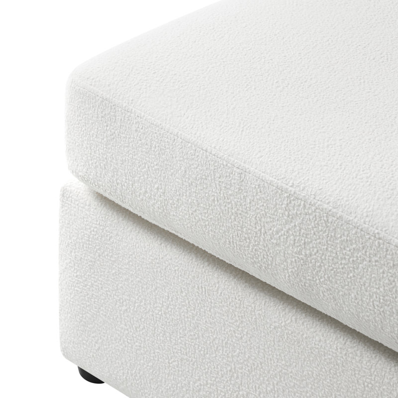 Fauteuil de chambre Mchargue, Polyester ivoire