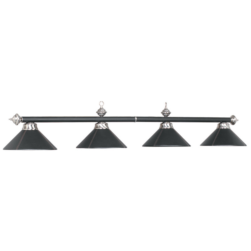 4 LT- BILLIARD LIGHT-LEATHER, 78" H x 14" W, Leather Black