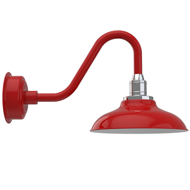 Luminaire de grange d’extérieur Ludwicka, Rouge cerise, H 13,12 po x l 12 po x P 22,25 po