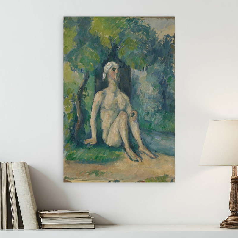 Baigneuse assise près de l'eau, 1876, estampe d'art mural abstrait contemporain, H 24 po x l 16 po