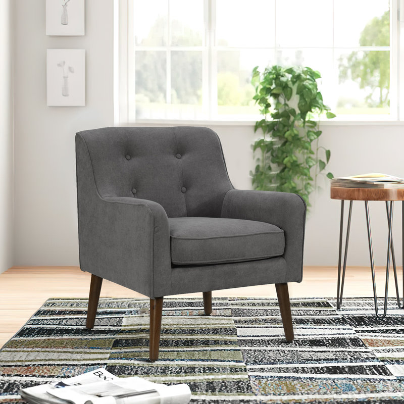 Velvet Armchair, Gray