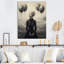 Portrait surréel monochrome avec ballons sur toile-1015441056-1015441067