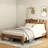 Wood Platform Bed Frame With Storage Led Light Headboard And 2 Usb, Large Under Bed Storage-877138251-890001061