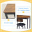 Ensemble de table de bar durable et esthétique avec 2 tabourets de bar, assise en polyuréthane souple avec dossier, L 43,31 po x l 15,75 po x H 35,43 po-129225677-129225678-129225676