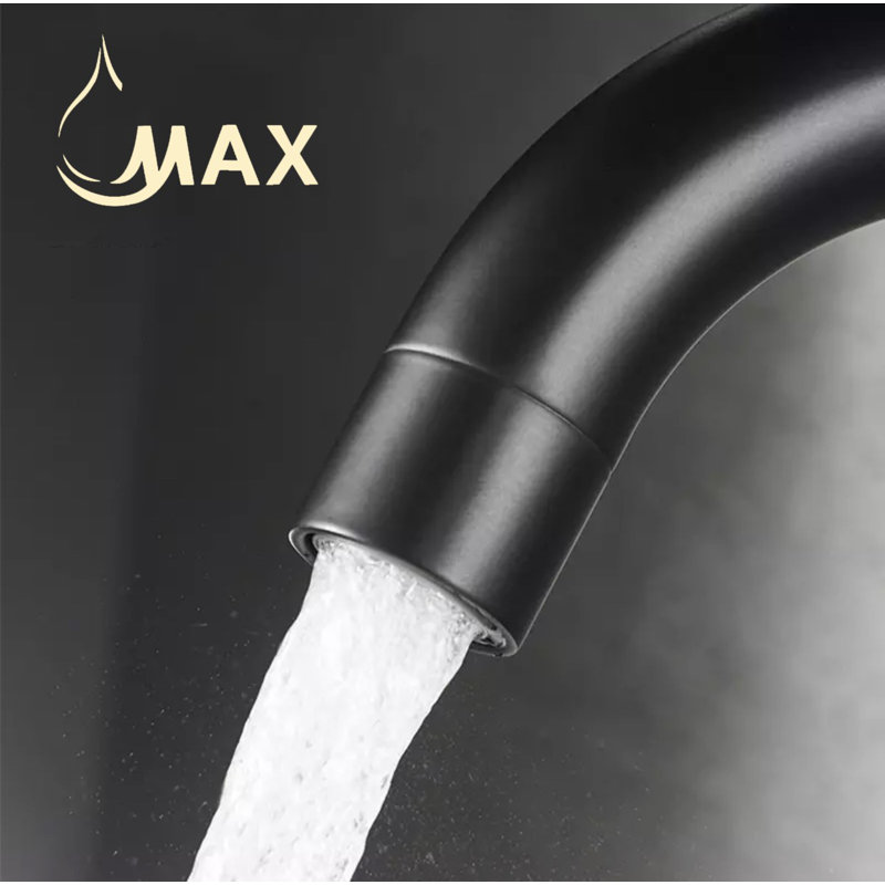 Robinet pour salle de bain à poignée latérale, Noir mat