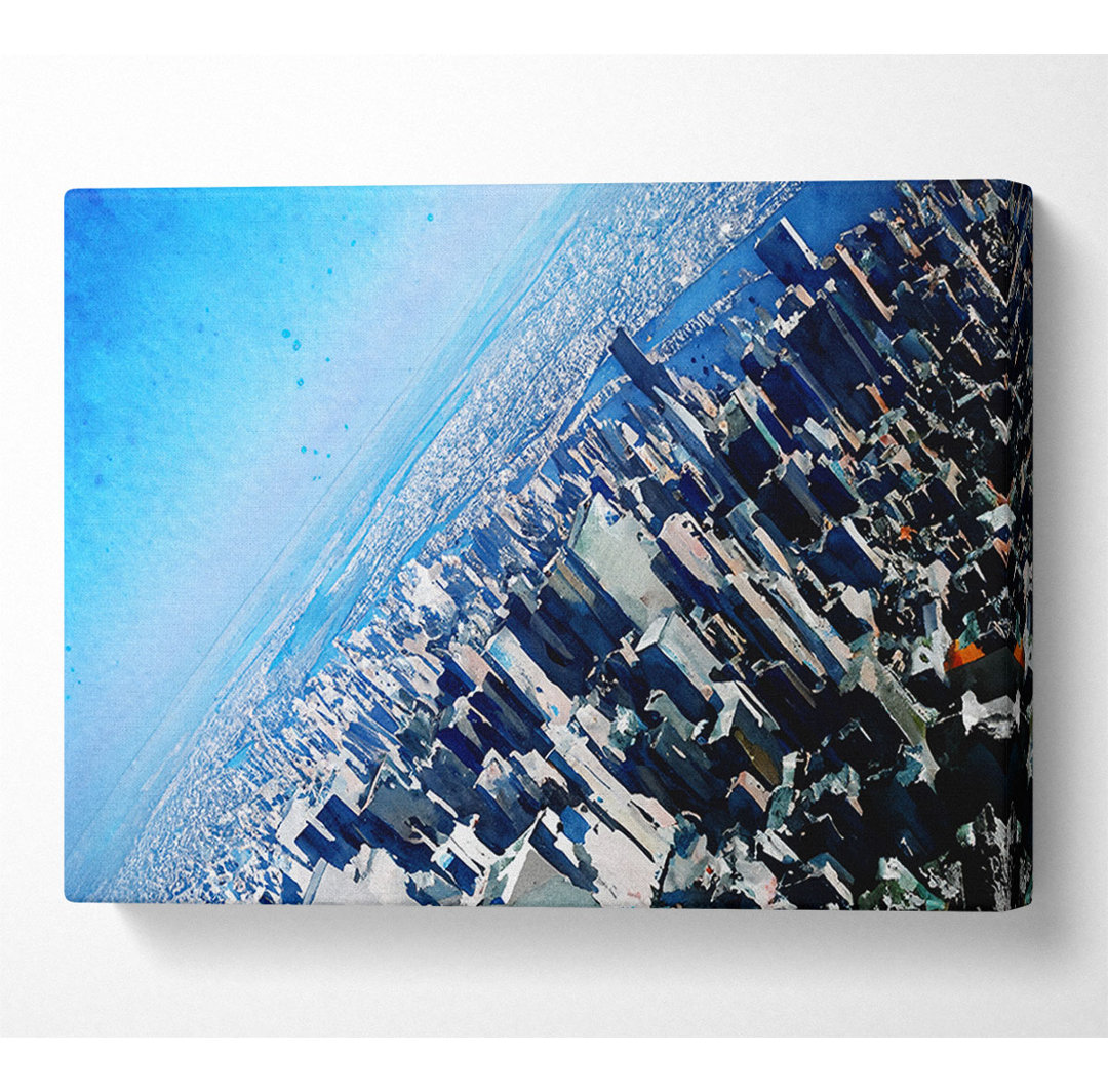 New York aus dem Flugzeug - Kunstdrucke auf Leinwand - Wrapped Canvas