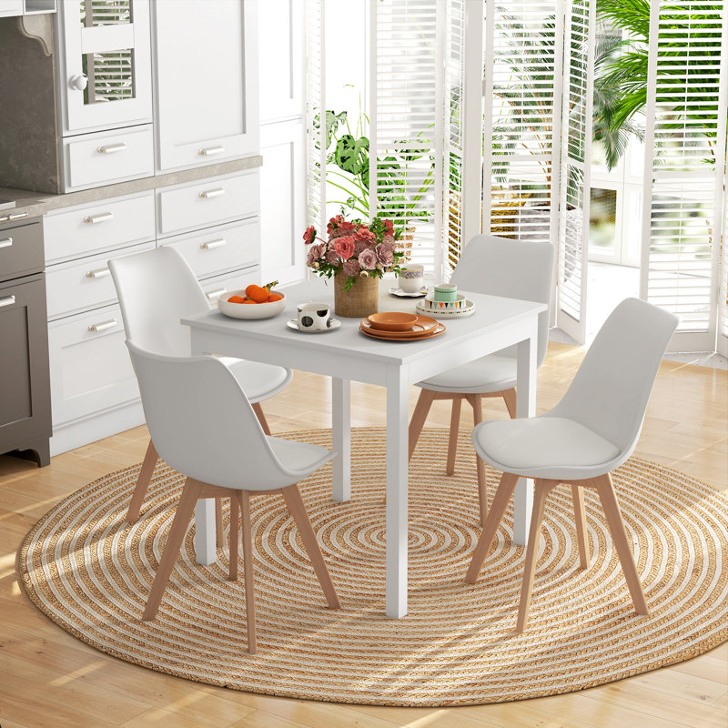 Malijah 17.7'' H Faux Leather Upholstered Dining Chair, White