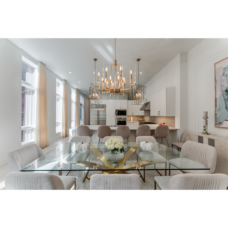 Bari 16 - Light Chandelier, Aged Brass