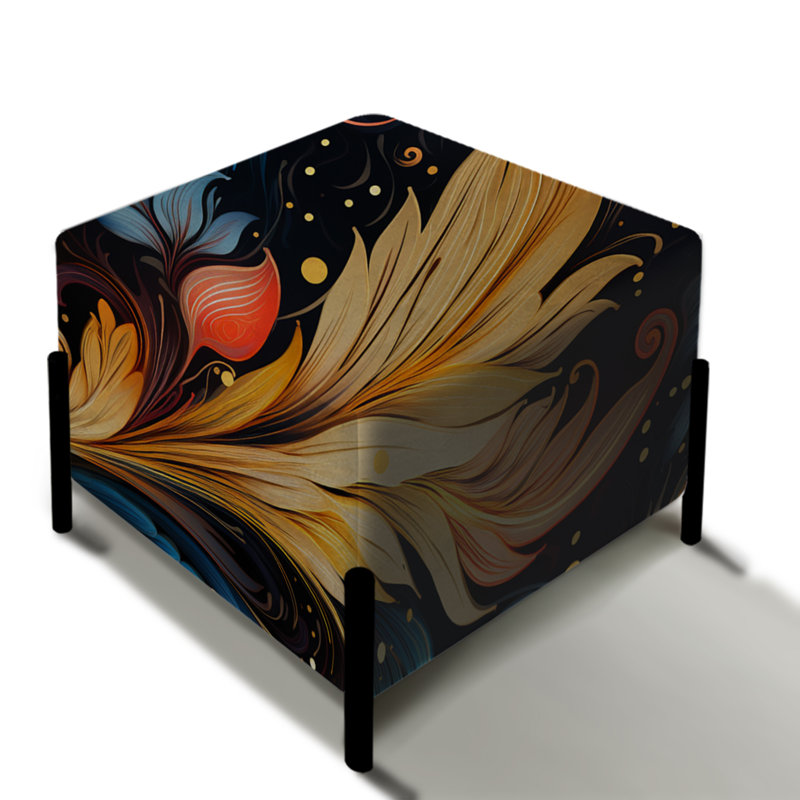 Celestial Whispers - Motif cachemire - Repose-pieds carré à motif cachemire