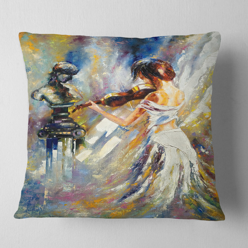 Coussin décoratif "Love with Endless Music", Carré, 16 po x 16 po
