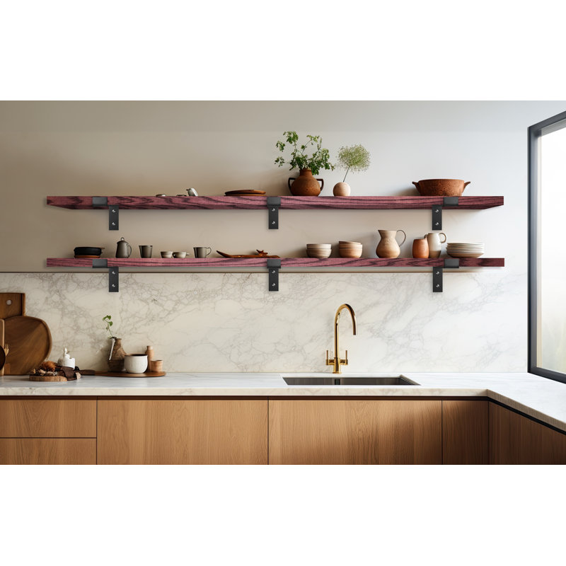 Chyane 2 Piece Oak, Black Cherry, 1" H x 72" W x 7" D