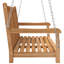 Banc d'extérieur pivotant, bois de teck massif brun naturel, métal, 45 po