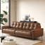 Canapé modulaire brun en cuir véritable-2085616538-2085616540