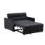 Causeuse convertible en velours noir l 53,5 po avec capitonnage et poches latérales