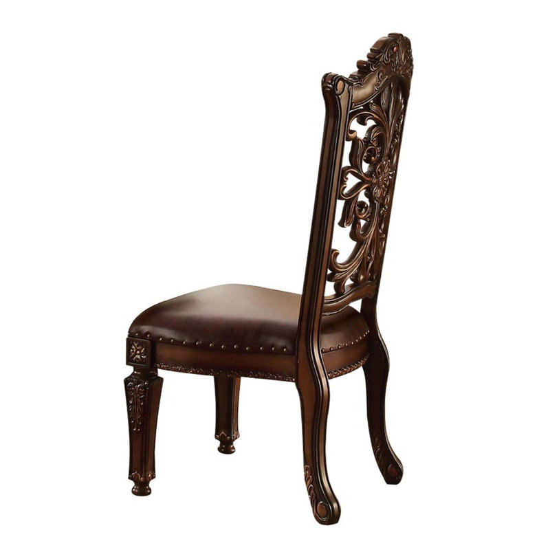 Chaise d'appoint en cerisier Audras, cadre mouluré à couronne courbée (2 pièces)
