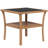 Versatile Square Outdoor Coffee Table with Tempered Glass Top and 2-Tier Storage