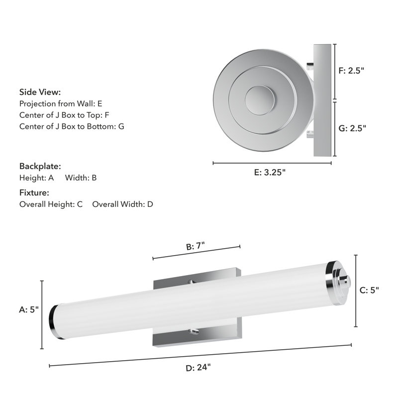 2 - Light Dimmable Vanity Light, Chrome