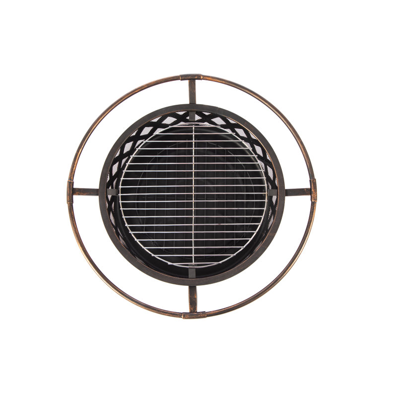 30'' Bronze Wood-Burning Fire Pit with Spark Screen
