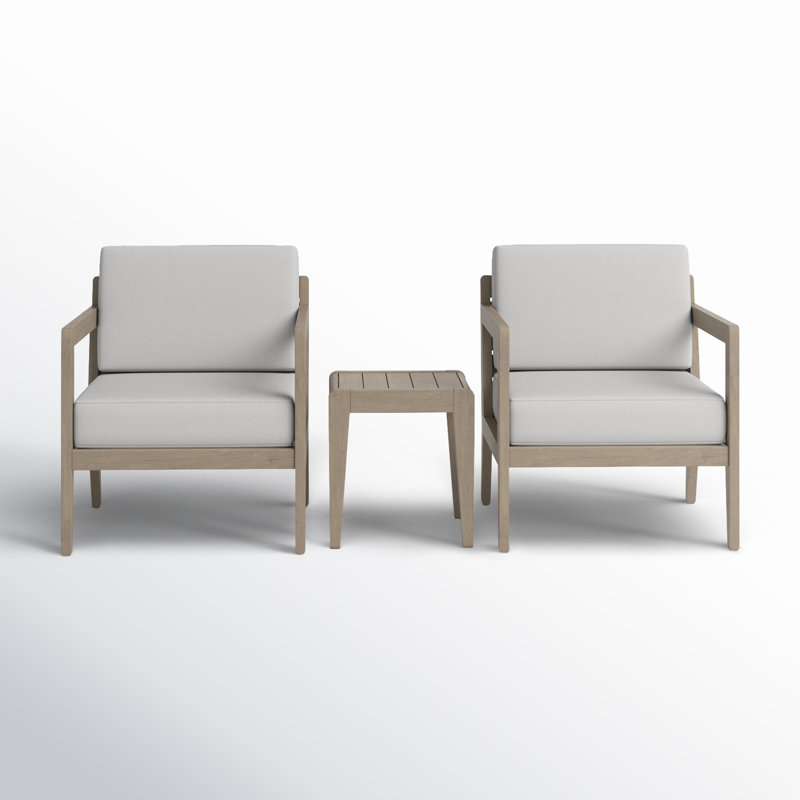 Ensemble d'extérieur 3 pièces avec 2 chaises longues et table de bout Ojai