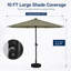10 pi Parasol de terrasse solaire en aluminium à double couleur à DEL pour terrasse, jardin, terrasse, fête