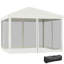 Toile escamotable 10 'X Comprend un filet. Hauteur réglable pour les activités de plein air. Jardin parfait, patio. Peut accueillir 10 personnes. Installation et démontage sans effort. Tente en tissu bloquant. Beige Yoga idéal