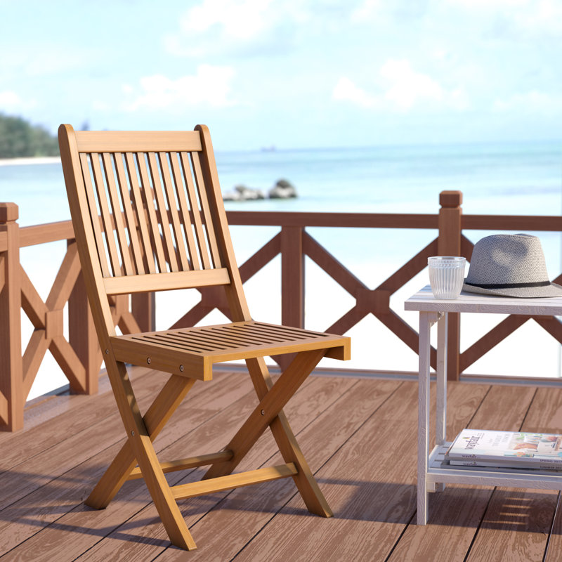 Blaser Wood Outdoor Folding Dining Armchair, Natural