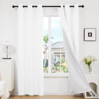 Thermal Insulated Room Darkening Grommet Curtain Panels (Set of 4)