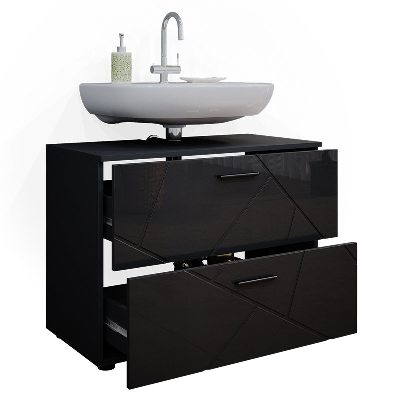 Biftu 80Cm Single Bathroom Vanity Base only, Anthracite