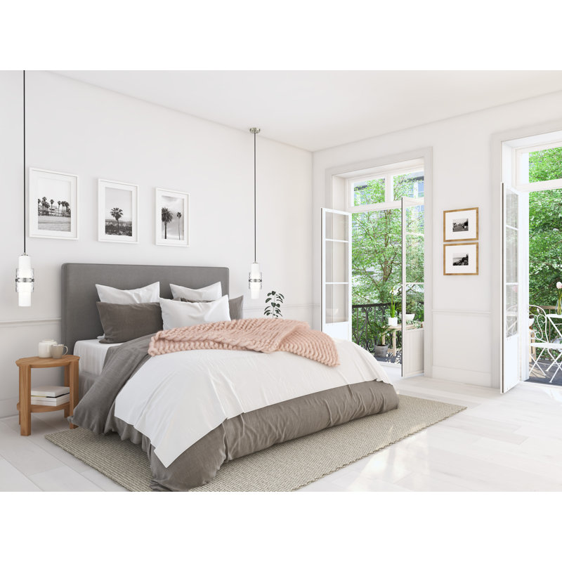 Luminaire suspendu cylindrique à 1 lumière Yamir, Nickel brossé