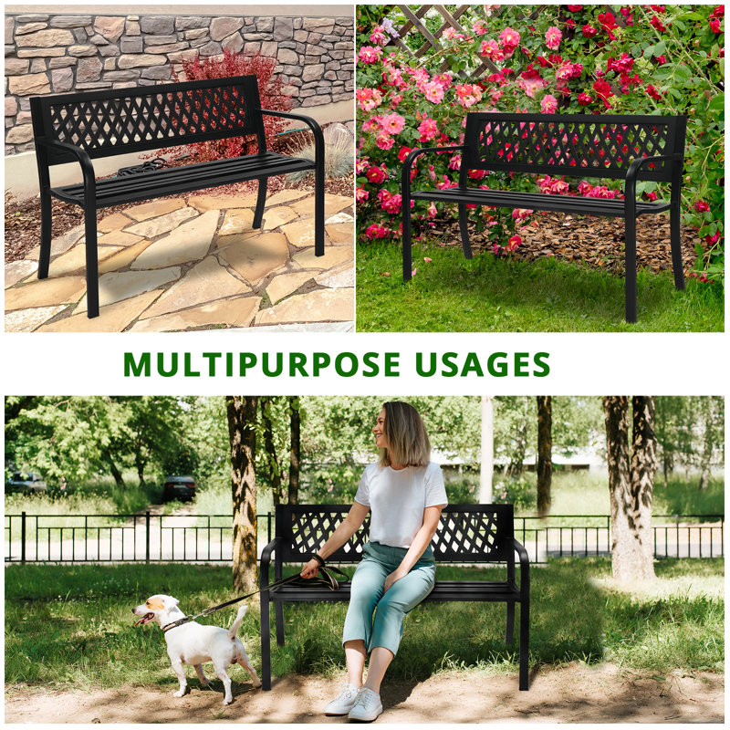Banc d'extérieur en métal Perihan