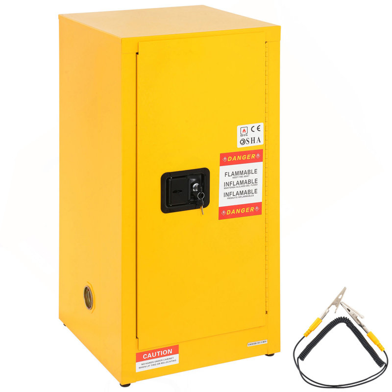 Flammable Cabinet 18.1" X 18.1" X 35.4", Galvanized Steel Safety Cabinet, Adjustable Shelf Flammable Storage Cabinet, For Commercial Industrial And Home Use