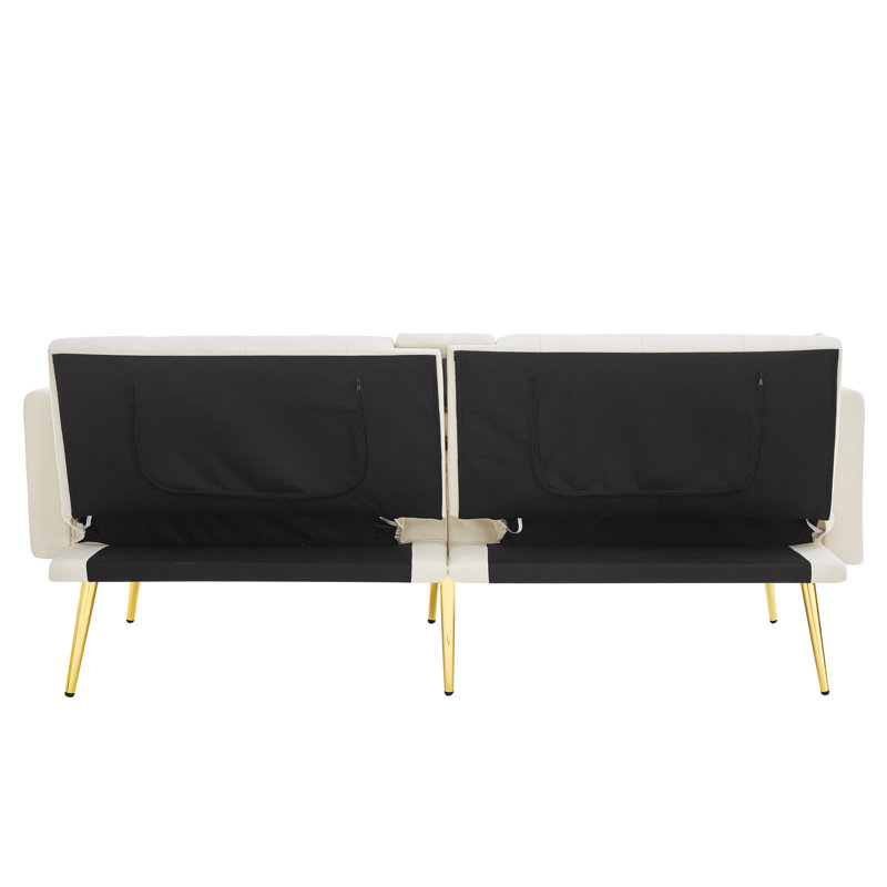 2 Seater Velvet Loveseat, White