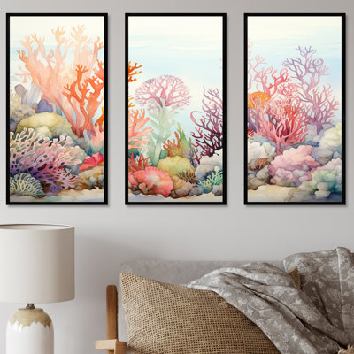 The Colorful Coral Reef Happiness - Ensemble de décorations murales corail sous l'eau