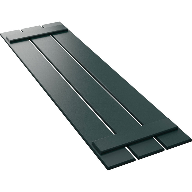 Volets en PVC True Fit à trois planches espacées, Vert thermique, H 32 po x l 17,125 po x P 0,625 po
