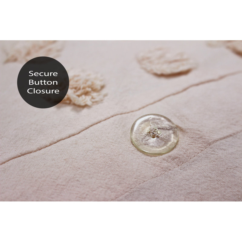 Haze Cotton Duvet Cover Set with Pillowcases, Peach, Double Duvet Cover + 2 Standard Pillowcases